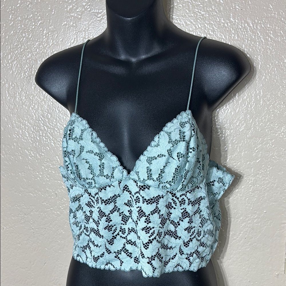 Intimately free people women’s small babydoll lace crop festival fairy top